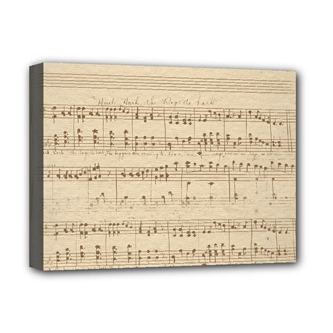 Vintage Beige Music Notes Deluxe Canvas 16  X 12  (stretched) 