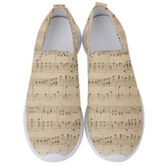 Vintage Beige Music Notes Men s Slip On Sneakers