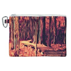 Forest Autumn Trees Trail Road Canvas Cosmetic Bag (xl) by Pakrebo