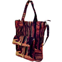 Forest Autumn Trees Trail Road Shoulder Tote Bag