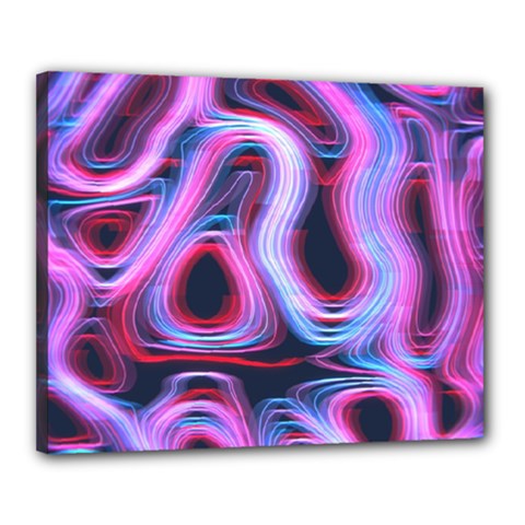 Pattern Color Curve Movement Canvas 20  X 16  (stretched) by Pakrebo