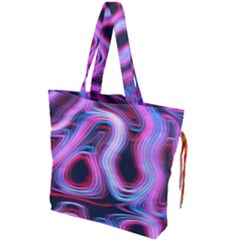 Pattern Color Curve Movement Drawstring Tote Bag by Pakrebo