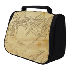 Vintage Map Background Paper Full Print Travel Pouch (small)