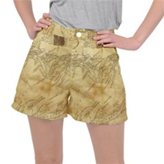 Vintage Map Background Paper Stretch Ripstop Shorts