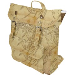 Vintage Map Background Paper Buckle Up Backpack