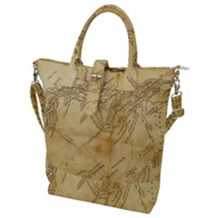 Vintage Map Background Paper Buckle Top Tote Bag