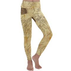 Vintage Map Background Paper Kids  Lightweight Velour Classic Yoga Leggings