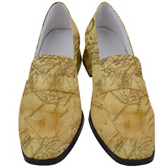 Vintage Map Background Paper Women s Chunky Heel Loafers by Pakrebo