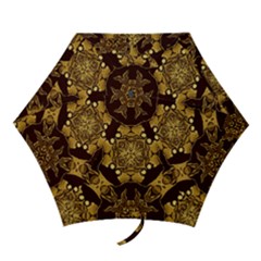 Gold Black Book Cover Ornate Mini Folding Umbrellas