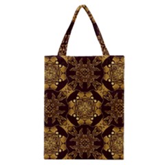 Gold Black Book Cover Ornate Classic Tote Bag by Pakrebo