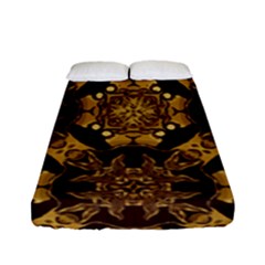 Gold Black Book Cover Ornate Fitted Sheet (full/ Double Size) by Pakrebo