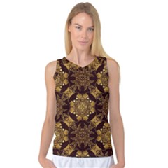 Gold Black Book Cover Ornate Women s Basketball Tank Top by Pakrebo