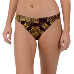 Gold Black Book Cover Ornate Band Bikini Bottom