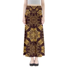 Gold Black Book Cover Ornate Full Length Maxi Skirt by Pakrebo