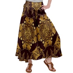 Gold Black Book Cover Ornate Satin Palazzo Pants