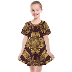 Gold Black Book Cover Ornate Kids  Smock Dress