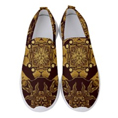 Gold Black Book Cover Ornate Women s Slip On Sneakers