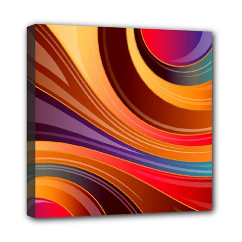 Abstract Colorful Background Wavy Mini Canvas 8  X 8  (stretched) by Pakrebo