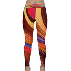 Abstract Colorful Background Wavy Classic Yoga Leggings by Pakrebo