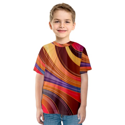 Abstract Colorful Background Wavy Kids  Sport Mesh Tee by Pakrebo