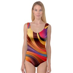 Abstract Colorful Background Wavy Princess Tank Leotard  by Pakrebo