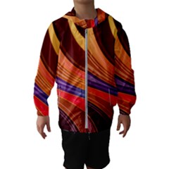 Abstract Colorful Background Wavy Hooded Windbreaker (kids) by Pakrebo