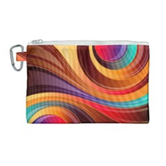 Abstract Colorful Background Wavy Canvas Cosmetic Bag (large) by Pakrebo