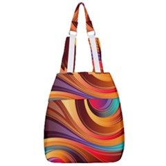 Abstract Colorful Background Wavy Center Zip Backpack