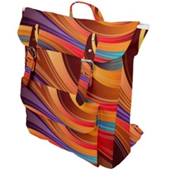 Abstract Colorful Background Wavy Buckle Up Backpack