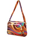 Abstract Colorful Background Wavy Front Pocket Crossbody Bag View1