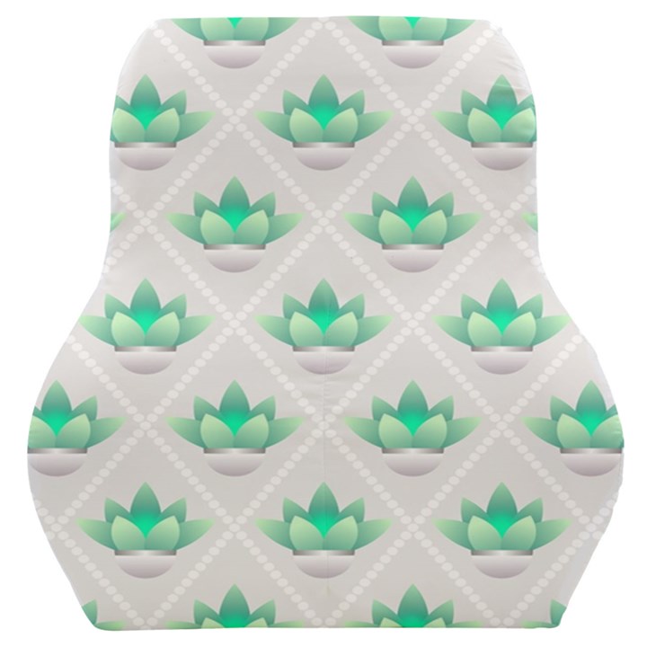 Plant Pattern Green Leaf Flora Car Seat Back Cushion 