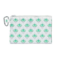 Plant Pattern Green Leaf Flora Canvas Cosmetic Bag (medium) by Pakrebo