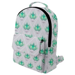 Plant Pattern Green Leaf Flora Flap Pocket Backpack (small)