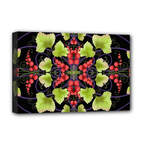 Pattern Berry Red Currant Plant Deluxe Canvas 18  X 12  (stretched) by Pakrebo