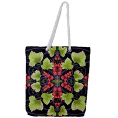 Pattern Berry Red Currant Plant Full Print Rope Handle Tote (large) by Pakrebo