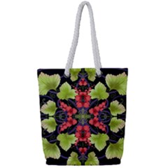 Pattern Berry Red Currant Plant Full Print Rope Handle Tote (small) by Pakrebo