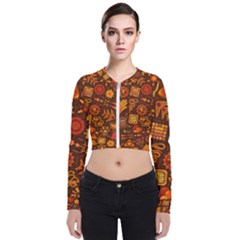 Pattern Background Ethnic Tribal Long Sleeve Zip Up Bomber Jacket by Pakrebo