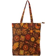 Pattern Background Ethnic Tribal Double Zip Up Tote Bag