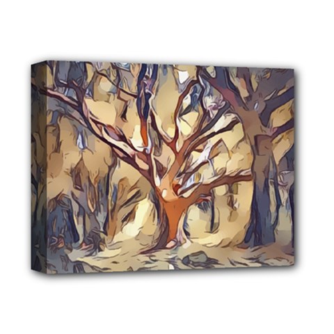 Tree Forest Woods Nature Landscape Deluxe Canvas 14  X 11  (stretched) by Pakrebo