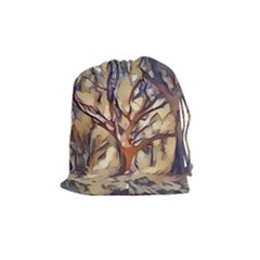 Tree Forest Woods Nature Landscape Drawstring Pouch (medium) by Pakrebo