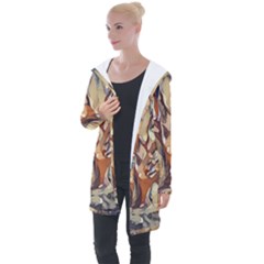 Tree Forest Woods Nature Landscape Longline Hooded Cardigan