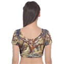 Tree Forest Woods Nature Landscape Velvet Short Sleeve Crop Top  View2