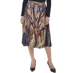 Tree Forest Woods Nature Landscape Classic Velour Midi Skirt 