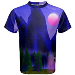 Mountains Dawn Landscape Sky Men s Cotton Tee