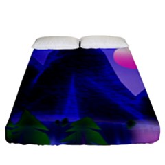 Mountains Dawn Landscape Sky Fitted Sheet (king Size) by Pakrebo