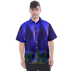 Mountains Dawn Landscape Sky Men s Short Sleeve Shirt