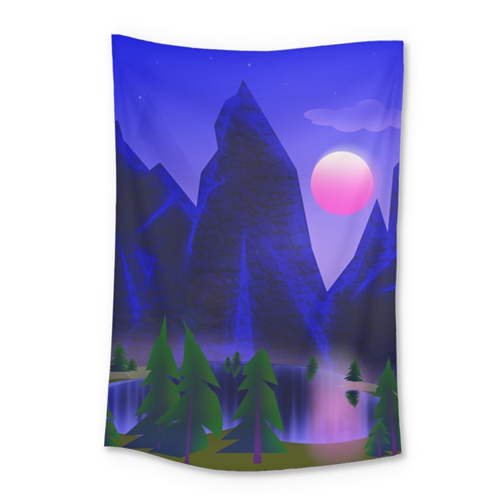 Mountains Dawn Landscape Sky Small Tapestry