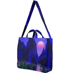 Mountains Dawn Landscape Sky Square Shoulder Tote Bag