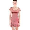 Palms Shadow On Living Coral Short Sleeve Bodycon Dress View1