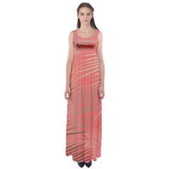 Palms Shadow On Living Coral Empire Waist Maxi Dress by LoolyElzayat